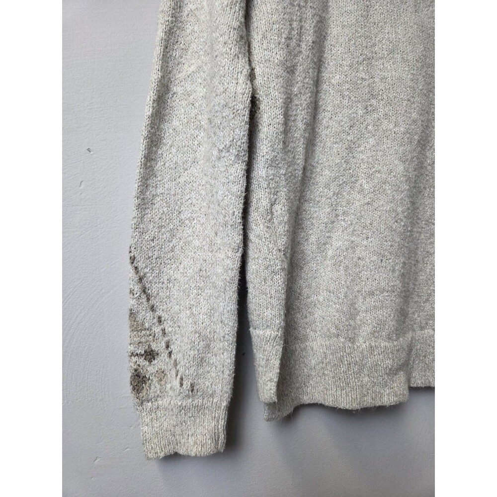 Hollister Womens Gray Fair Isle Knit V-Neck Pullover Sweater Long Sleeve L - Picture 11 of 14
